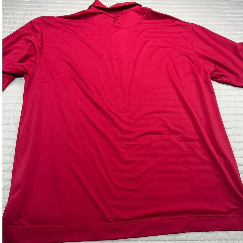 FootJoy ProDry Lisle Mens Golf Polo Shirt Red Short Sleeve Stretch Size XL - Picture 7 of 8